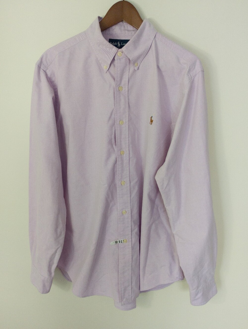 Ralph Lauren Classic Fit Oxford Shirt Purple Long Sleeve Large Multi Pony